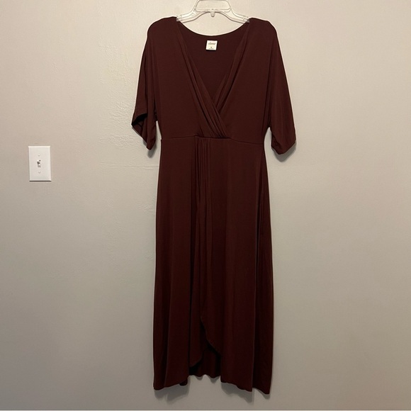 Soma Caftan Midi Dress Ginger Root Stretchy Jersey Knit Size Medium - Picture 1 of 13